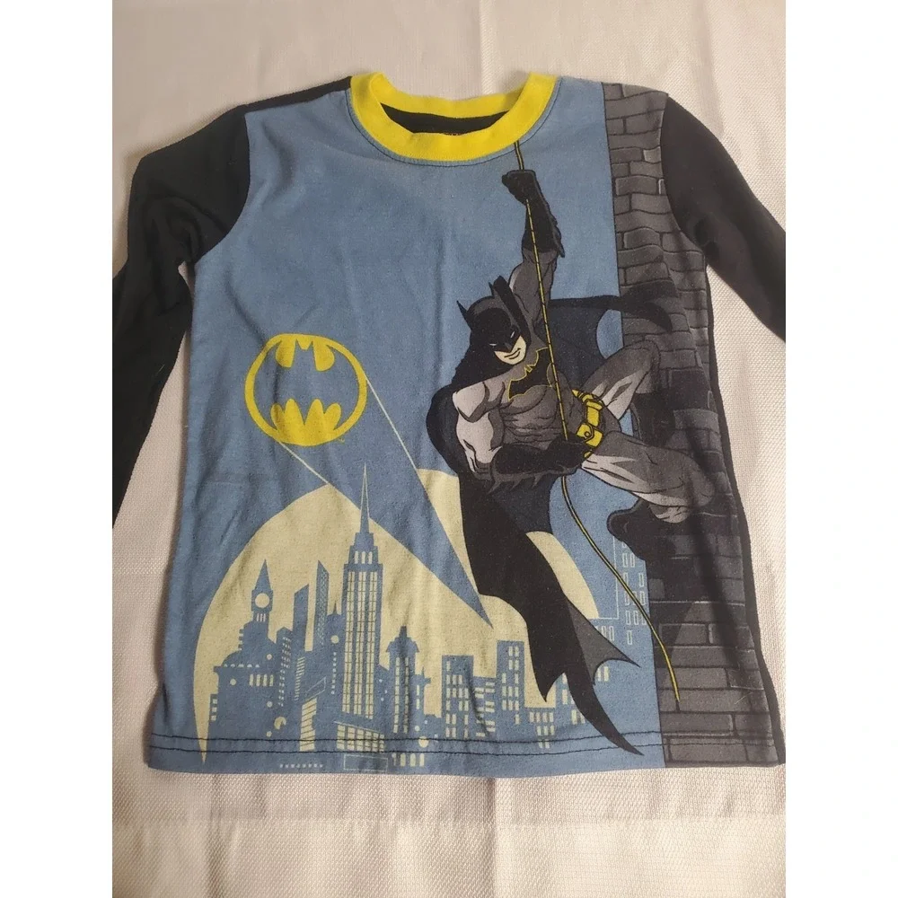 Batman Pajamas 2-Piece PJ'S Cuffed Pants‎ Long Sleeve Boys Size 6/7